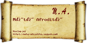 Máté Afrodité névjegykártya