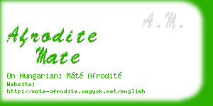 afrodite mate business card