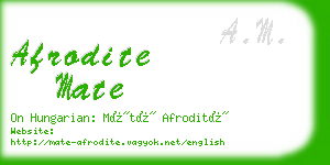 afrodite mate business card